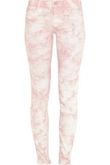 J Brand Twisted Tiedye Midrise Skinny Jeans