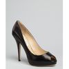 Jimmy Choo Black Leather Comet Peep Toe Platform Pumps in Black - Lyst