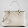 Prada Small Double Handle Tote in Gray (s73 papaya) - Lyst