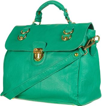 Topshop Large Leather Pushlock Satchel - Lyst