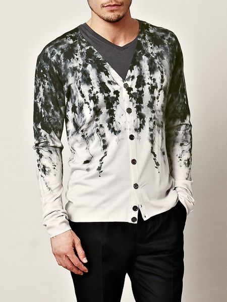 Alexander Mcqueen Ivyprint Cardigan in Black for Men (cream) - Lyst
