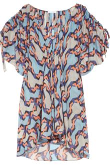 Diane Von Furstenberg Leurette Printed Silkchiffon Tunic - Lyst