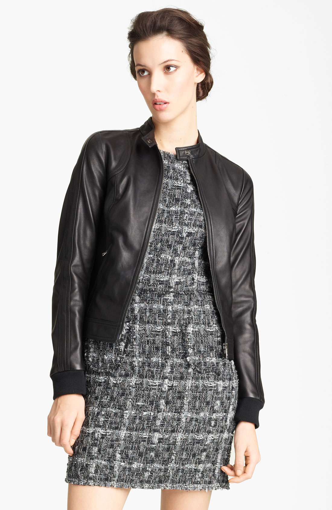 Dolce & Gabbana Leather Jacket in Black | Lyst