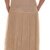 Hoss Intropia Ivory Lace Dress with Pink Ribbon in Beige (ivory) - Lyst