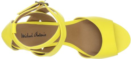 ... Antonio Michael Antonio Womens Gota Wedge Sandal in Yellow | Lyst
