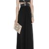 Michael Kors Cutout Leather and Stretchjersey Gown in Black - Lyst