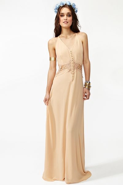 Nasty Gal Siobhan Maxi Dress in Beige (nude) - Lyst