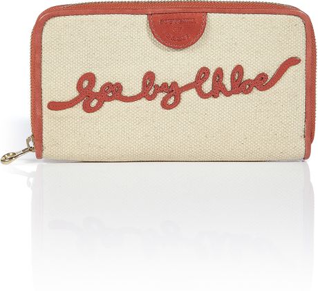 See By Chloé Pearly Signature Wallet in Beige - Lyst
