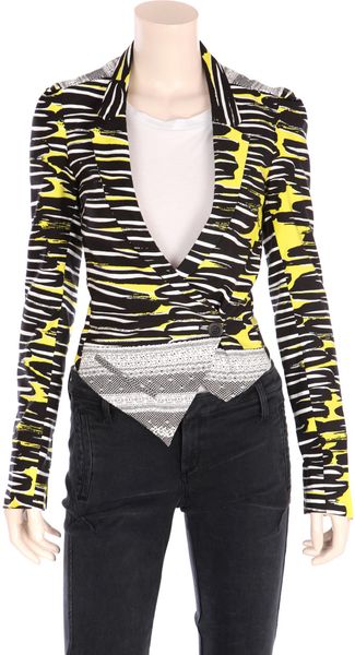  Printed Silk Asymmetrical Jacket 