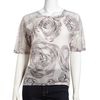 Bcbgmaxazria Lacesleeve Floral Top in Gray (light pear) - Lyst