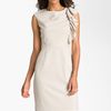 Calvin Klein Side Ruffle Woven Sheath Dress in Beige (khaki) - Lyst
