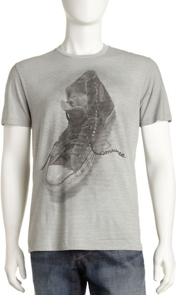 Converse Sneaker Striped Tee Drizzle in Gray for Men (drizzle) - Lyst