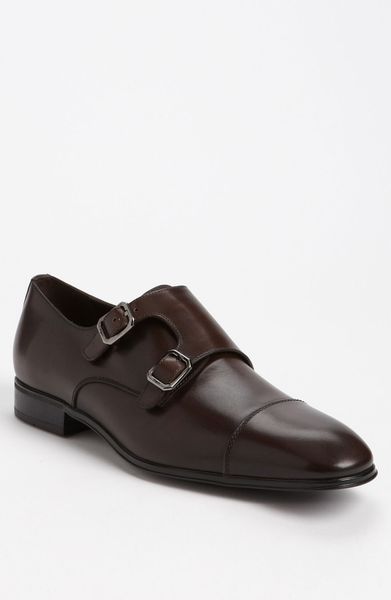 ferragamo double monk strap brown