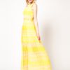 French Connection French Connection Stripe Maxi Dress in Yellow (peachalbatroubley) - Lyst