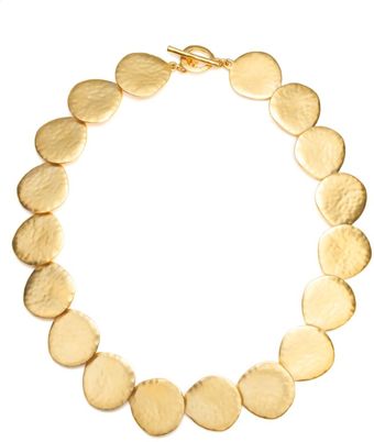 Lauren by Ralph Lauren Gold Tone Hammered Disc - Lyst