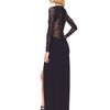 Michael Kors Lace Inset Sideslit Gown in Black - Lyst