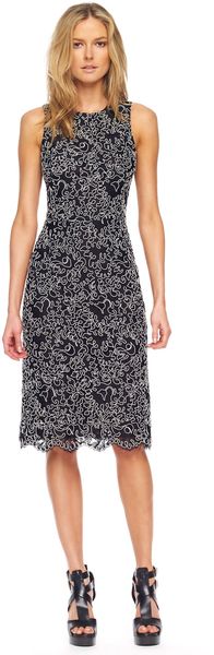 Michael Kors Floral Soutache Aline Dress - Lyst
