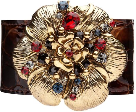 Mimco Punklove Flower Cuff in Brown (chocolate) - Lyst