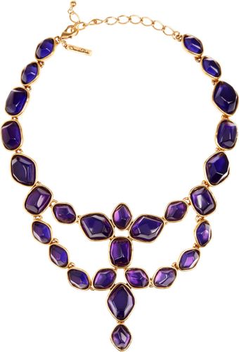 Oscar de la Renta 24karat Goldplated Cabochon Necklace - Lyst