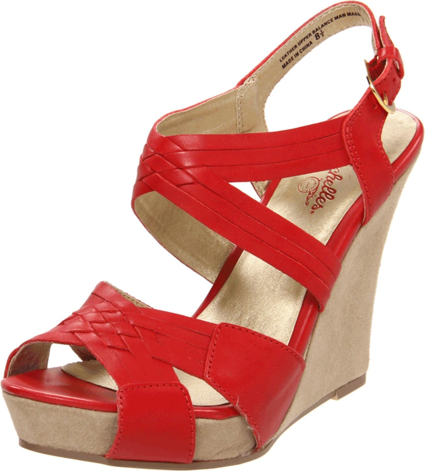 red flatform sandals
