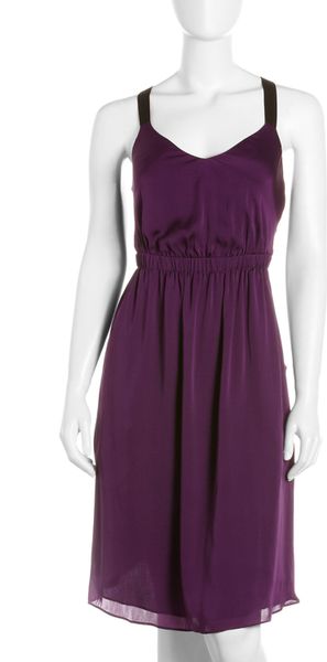 Theory Crossback Silk Dress in Purple (dppu) - Lyst