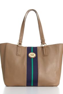 Tommy Hilfiger Pebble Leather Logo Tote - Lyst