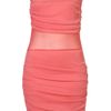 Topshop Ruched Mesh Dress By Dress Up Topshop in Pink (rose) - Lyst