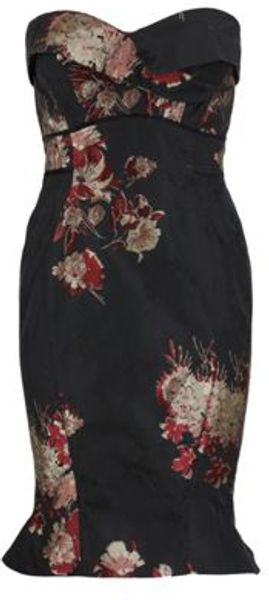 Zac Posen Sleeveless Bouquet Taffeta Dress in Black - Lyst