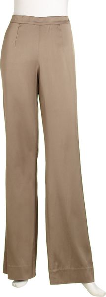 Dkny Satin Flatfront Pants in Gray (moonstone) - Lyst