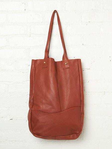 Free People Match Leather Tote in Brown - Lyst