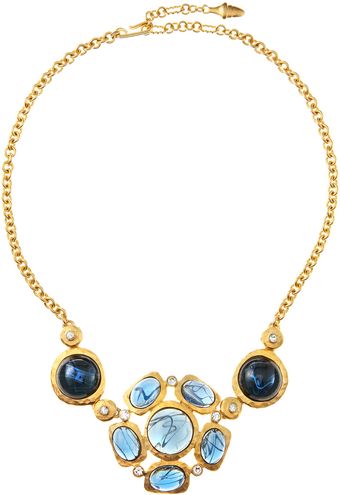 Glass Cabochon Bib Necklace 