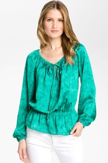 Michael by Michael Kors Cinch Waist Blouse - Lyst