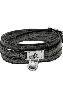 Michael Kors Triplewrap Padlock Bracelet Black - Lyst