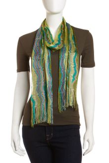 Missoni Zigzag Knit Scarf Green - Lyst