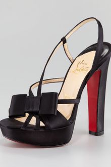 Christian Louboutin Disco Noeud Satin Platform Sandal Black - Lyst
