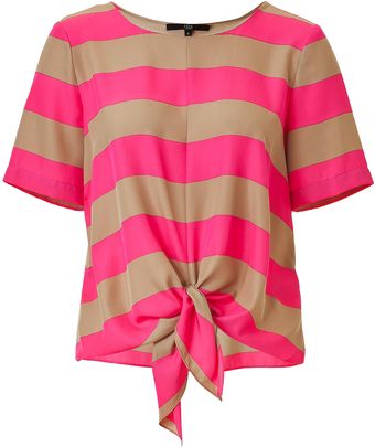 Tibi Magentasand Striped Knot Front Top - Lyst