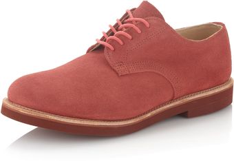 Walk-over Suede Derby Oxford Brick - Lyst