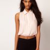 Asos Collection Asos Blouse with Elasticated Hem in Beige (nude) - Lyst