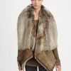 Donna Karan New York Reversible Shearling Vest in Brown (black) - Lyst