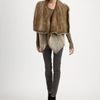 Donna Karan New York Reversible Shearling Vest in Brown (black) - Lyst