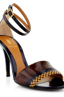 Fendi Wide Band Sandal with Ankle Strap - Lyst