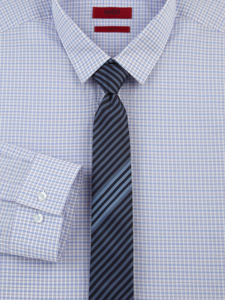 Hugo Striped Silk Tie in Blue for Men - Lyst