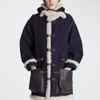 Marni Shearling Wool Coat in Blue - Lyst