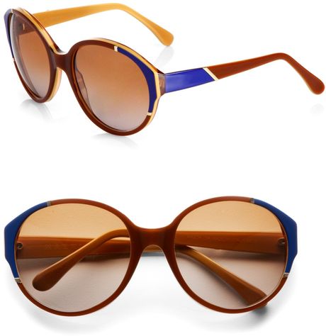 Marni Oversized Oval Plastic Sunglasses in Brown - Lyst