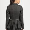 Mcq By Alexander Mcqueen Zipper Detail Peplum Jacket in Gray (black) - Lyst