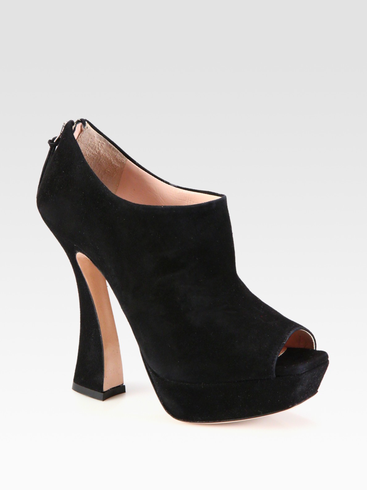 peep toe flat ankle boots