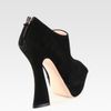 Miu Miu Suede Peep Toe Ankle Boots in Black - Lyst