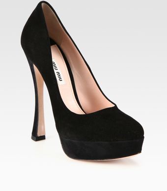  Suede Platform Pumps 