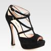 Miu Miu Suede Tstrap Platform Sandals in Black - Lyst