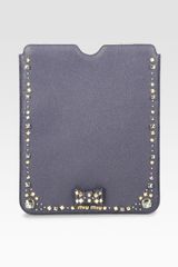 Miu Miu Madras Embellished Leather Case For Ipad